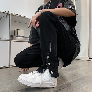 Quần Jeans Phối Khóa Gâu Phong Cách Unisex Dành Cho Nam Chất Liệu Bền Và Đẹp