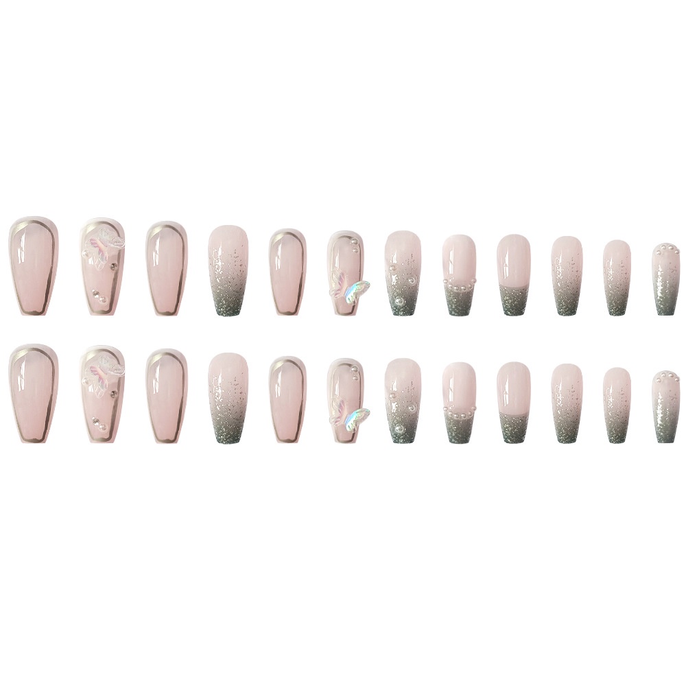 2427 bộ móng tay giả set móng giả trong suốt móng tay giả đính nơ móng tay giả dài vuông set 24 móng tay giả  móng giả thiết kế  Gradient Red Rose Crystal Sequins