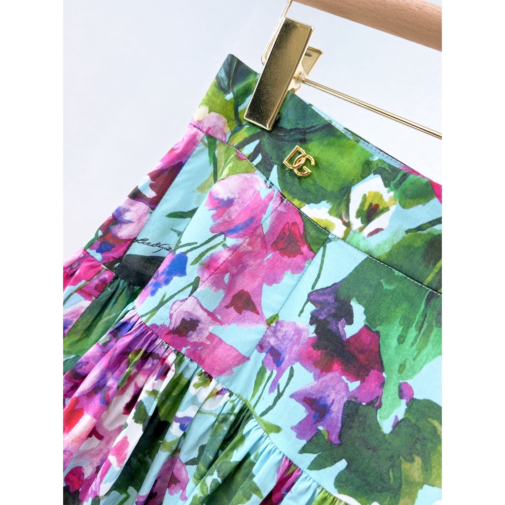 Chân váy hoa nữ thời trang cao cấp Docle & Gabbana thiết kế trẻ trung, điệu đà