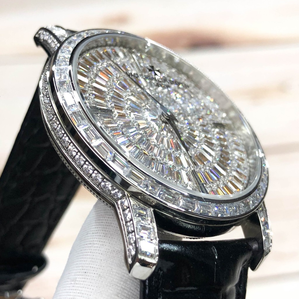 Đồng Hồ Nam Nữ VC GENEVE Mặt Viền Full Đá, Máy Pin Size 40/32mm, Chống Nước 5ATM