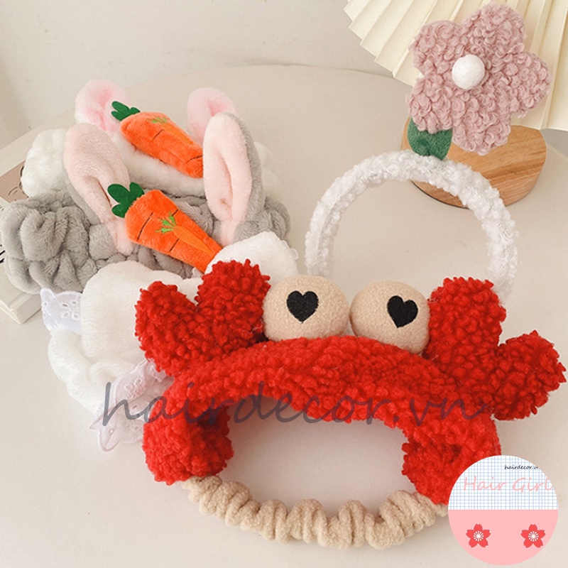 Băng đô rửa mặt bằng lông nhung kiểu tùy chọn cho nữ