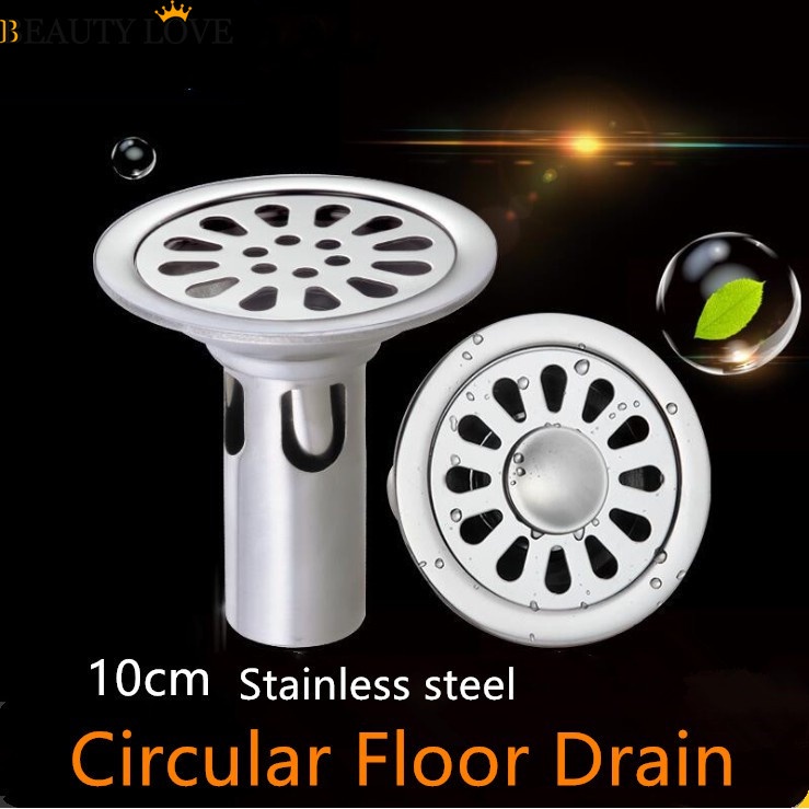 Nắp Cống Thoát Nước Sàn Nhà Tắm Hình Tròn Bằng Thép Không Gỉ Chống Tắc Nghẽn Hai Công Dụng