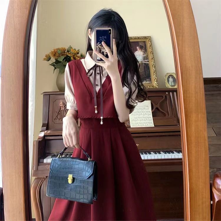 Đầm Giả Hai Lớp Cổ Polo Che Bụng Thời Trang Mùa Hè Kiểu Mới