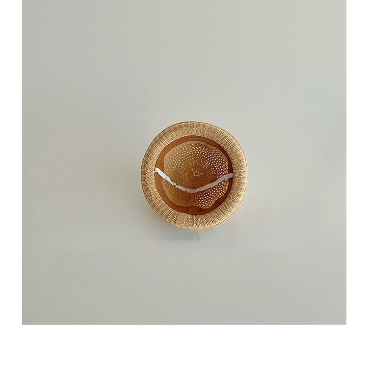 Mũ Cói Vành Rộng Hình Gấu Chống Nắng Thời Trang Đi Biển Mùa Hè Cho Bé