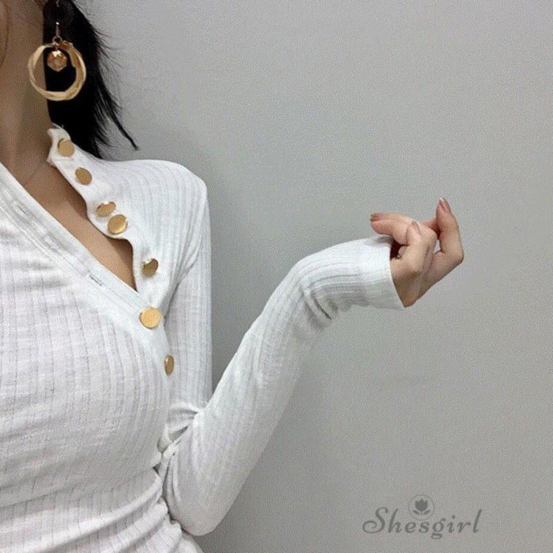 Women Asymmetrical Neck Casual Streetwear Sexy Slim T-Shirt | BigBuy360 - bigbuy360.vn