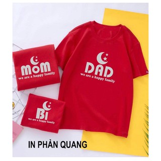 Áo thun gia đình in phản quang phát sáng có ảnh thật