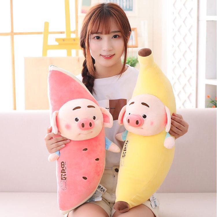 Gấu bông heo chuối size bự 55cm-1m