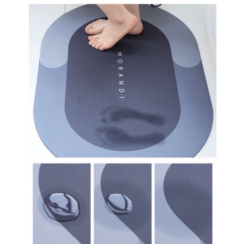 Thảm dậm chân nhà tắm Silicon BATH MAT hút nước siêu nhanh, Thảm chùi chân thấm nước chất liệu chống trượt