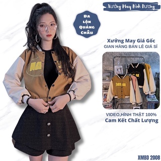 Áo Khoác Kaki Bomber Jacket 2 Lớp Mẫu Mới Form Rộng Unisex in GUSHANGFEI - AK1008