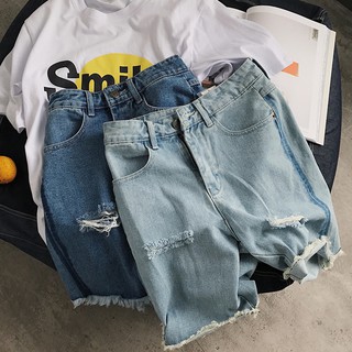 Quần jeans lửng rách gối thời trang dành cho nam