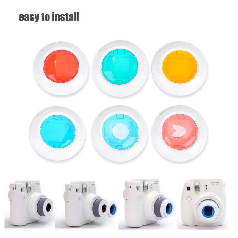 Bộ 4/6 tấm lọc ống kính nhiều màu sắc dành cho Fujifilm Instax Mini 8 9 7S