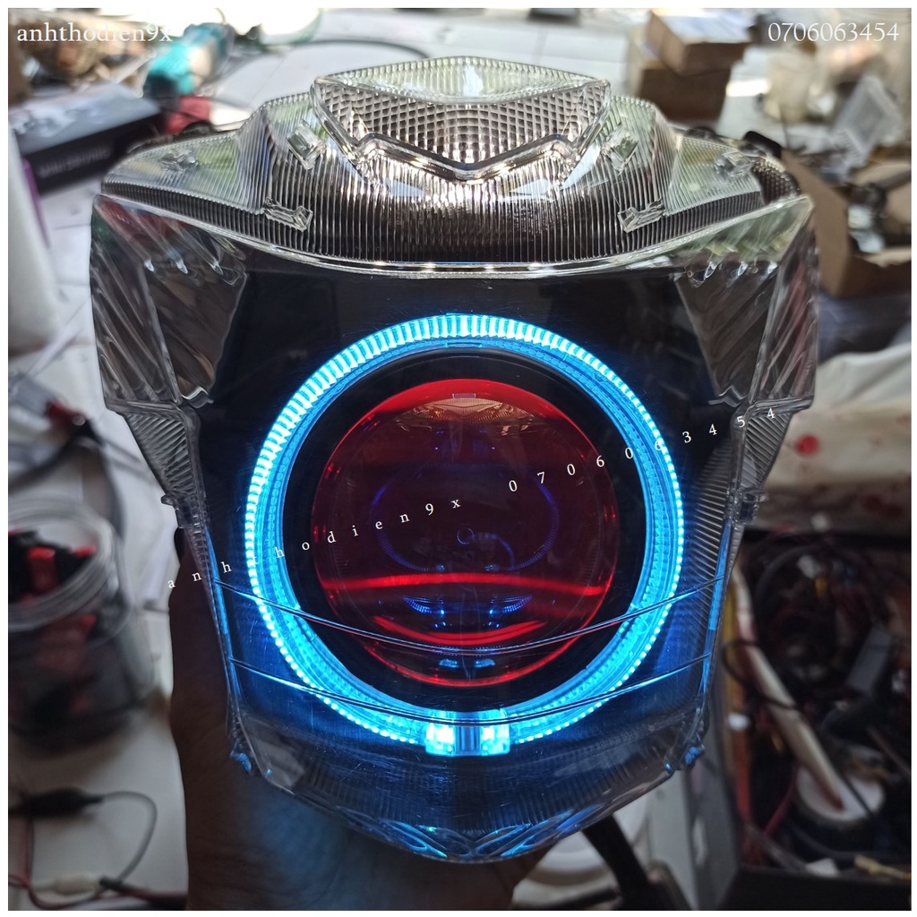 🎉Hot🎉 Choá Satria, Raider Fi, GSX150 Bandit Lên Sẵn Bi Led Red Pro 2.0, Kenzo S500, S800 ✅Anhthodien9x