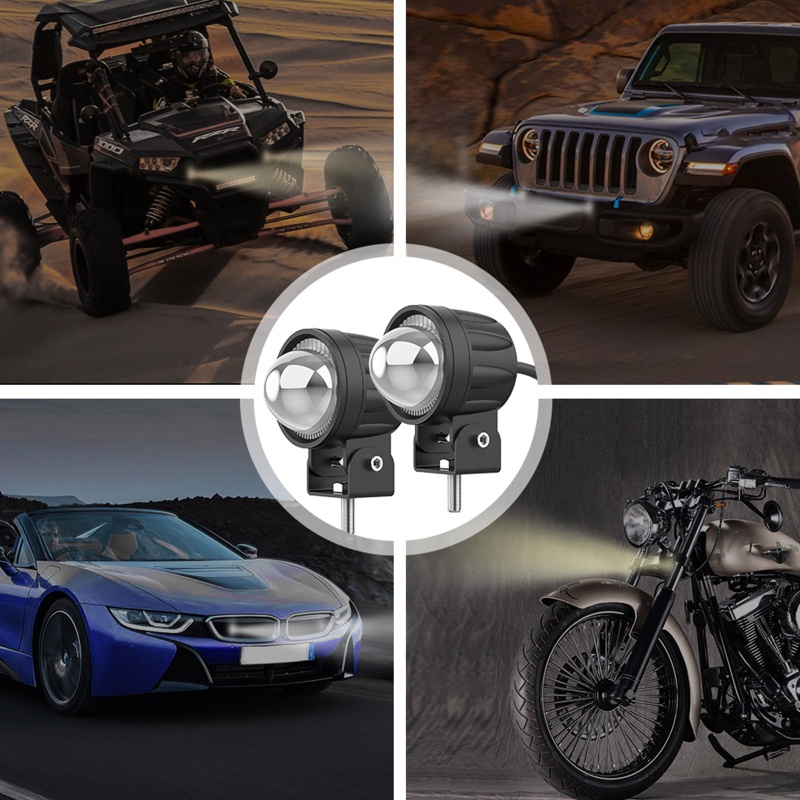 Bộ 2 Đèn LED Sương Mù DRL 60W 6000K Chuyên Dụng Cho Xe Mô Tô