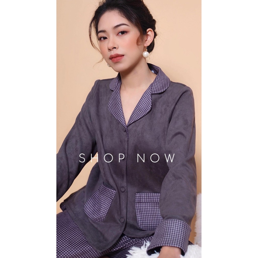 Set Pyjama F2 nỉ caro 3 màu cao cấp | BigBuy360 - bigbuy360.vn