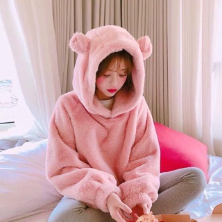 ÁO HOODIE GẤU HOT HIT MÀU HỒNG SO CUTE💙