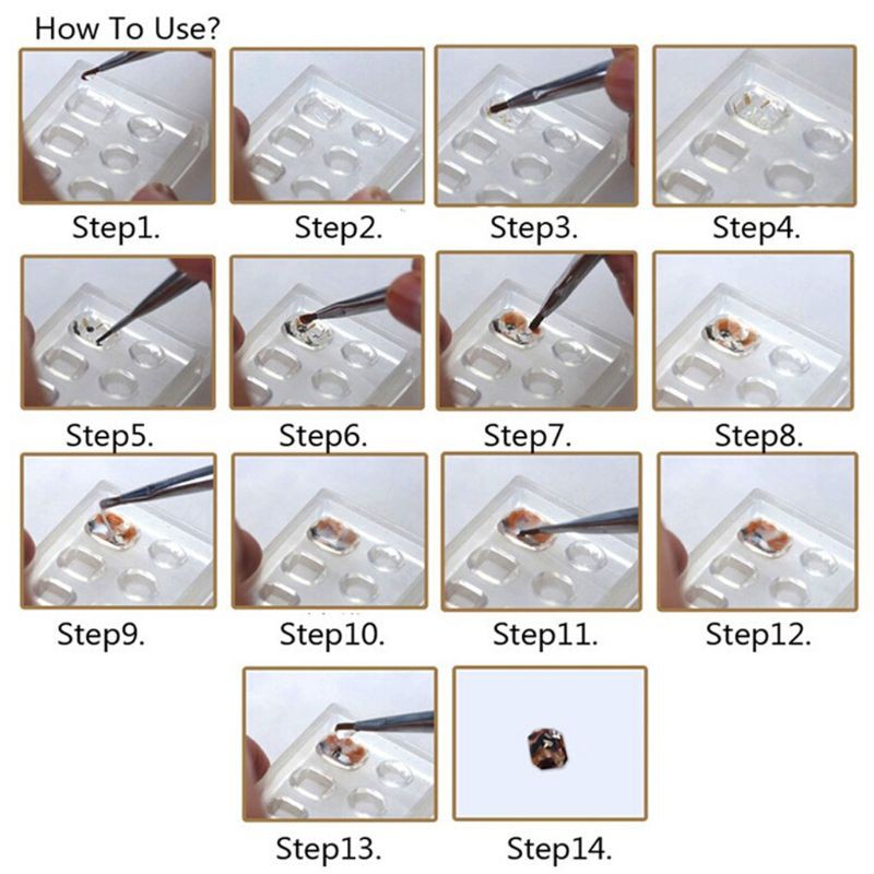 3D Stereo Crystal Gemstone Carving Mold Nail Art Mould Template Silicone Mold