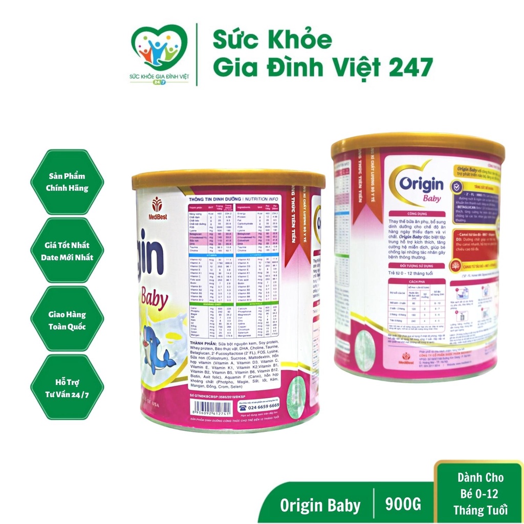 Sữa Origin Gastro - Gold - Baby 900 - Bổ Sung Dinh Dưỡng Phát Triển Toàn Diện Cho Bé suckhoegiadinhviet247
