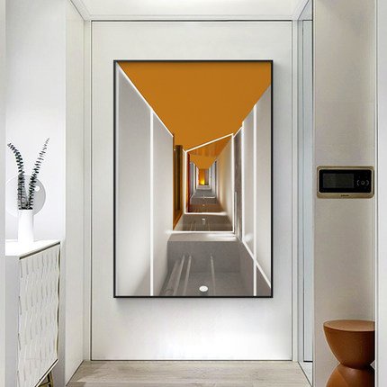 Tranh không gian hình học treo tường decor lối vào phòng khách sang trọng bức tranh trang trí châu âu chất liệu canvas