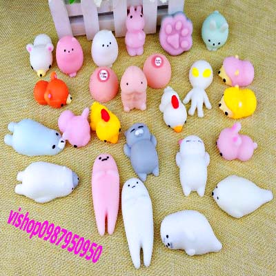 Combo 100 Squishy Mochi Hình Thú Cực Dễ Thương Đóng Túi Riêng Biệt Từng Con Mẫu Trùng Rất Ít
