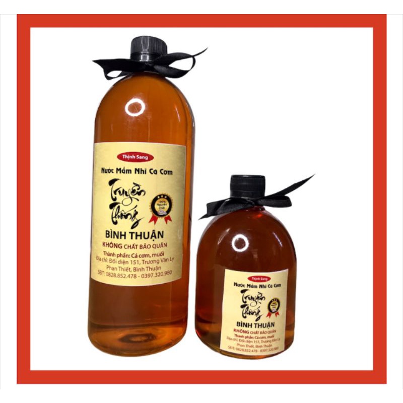 Nước mắm nhỉ truyền thống 1 lít - 500ml