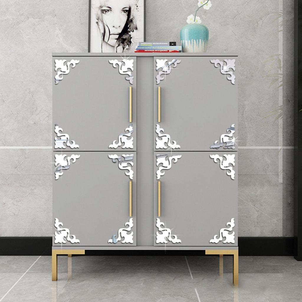 Miếng Dán Tường Hình Hoa 3D Hiệu Ứng Tráng Gương Lấp Lánh DIY