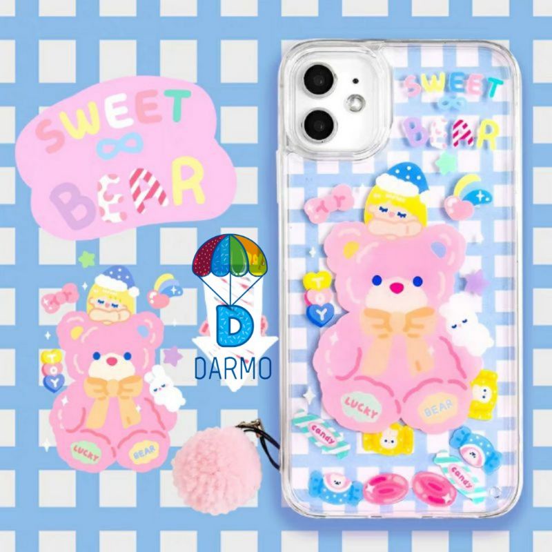 Ốp điện thoại TPU dẻo cho Iphone 6 7 8 plus X XS Max XR 11 Pro Max SE2 Bentoy Milkjoy gấu bông hồng kẻ caro xanh pastel
