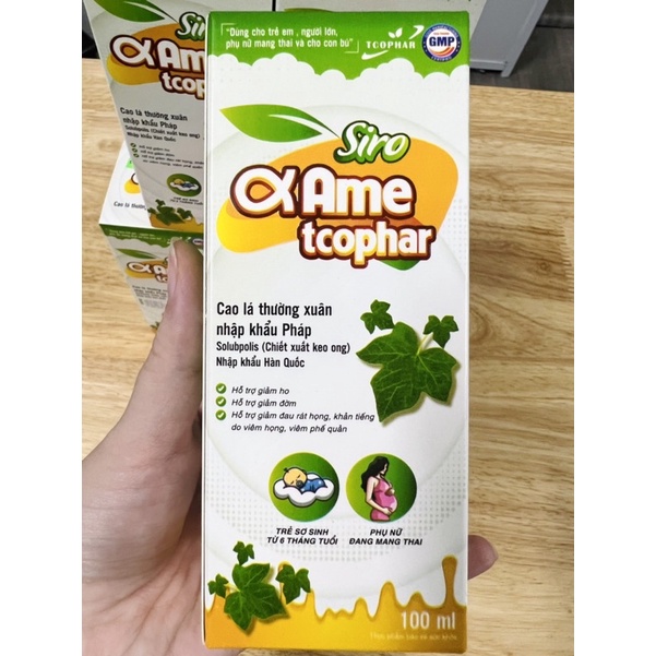 Siro giảm ho, loãng đờm, giảm đau rát họng, khản tiếng dùng rất hiệu quả, mùi vị thơm ngon dễ uống AME TCOPHAR