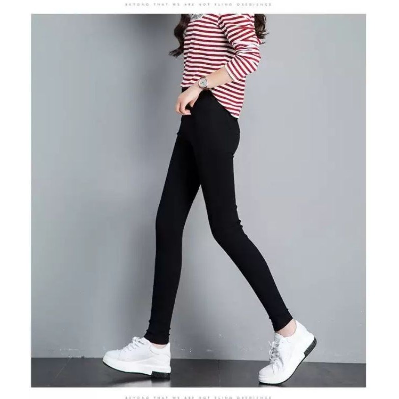 Quần legging nữ dài nâng mông vải Cotton co giãn có túi co giãn 4 chiều dáng ôm - Quần legging cạp cao nữ mặc đi học làm