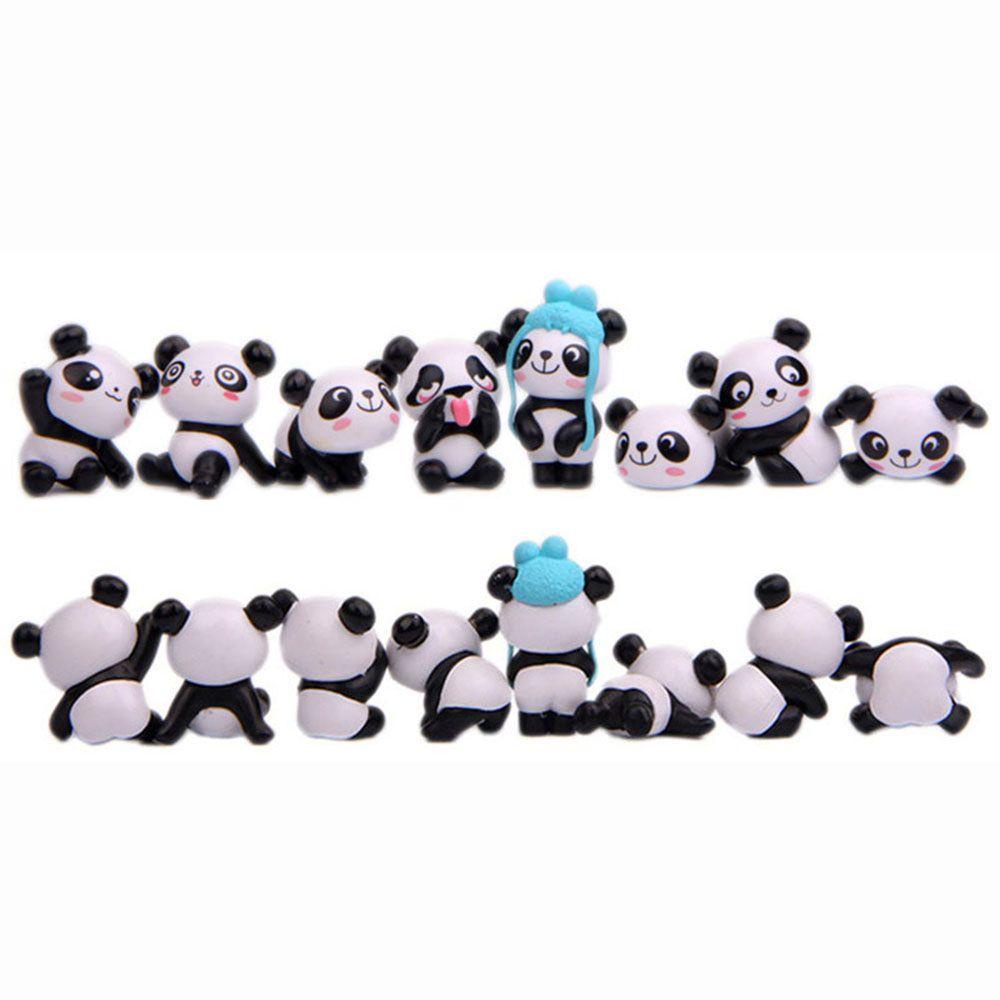 Set 8 Mô Hình Gấu Trúc Hoạt Hình Mini Trang Trí Tiểu Cảnh DIY|Áo Thun In Hình Vui Nhộn Phong Cách Trung Hoa