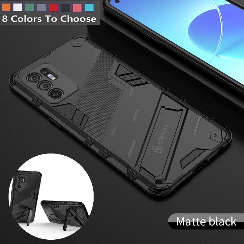 Ốp Điện Thoại Kiểu Giáp Chống Sốc Có Giá Đỡ Thời Trang Cho Oppo Reno6 Reno 6 Pro Z 6Z 6Pro 4G 5G