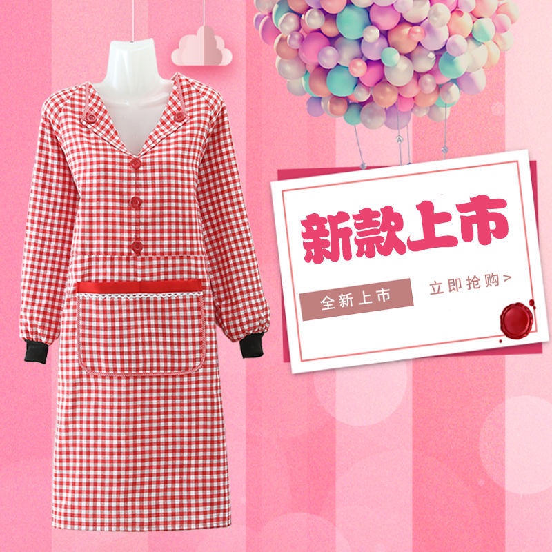 Áo khoác ngoài cho người lớn, chống ô nhiễm dầu, tạp dề dài tay chống ô nhiễm bằng vải cotton cho phụ nữ thu đông, quần