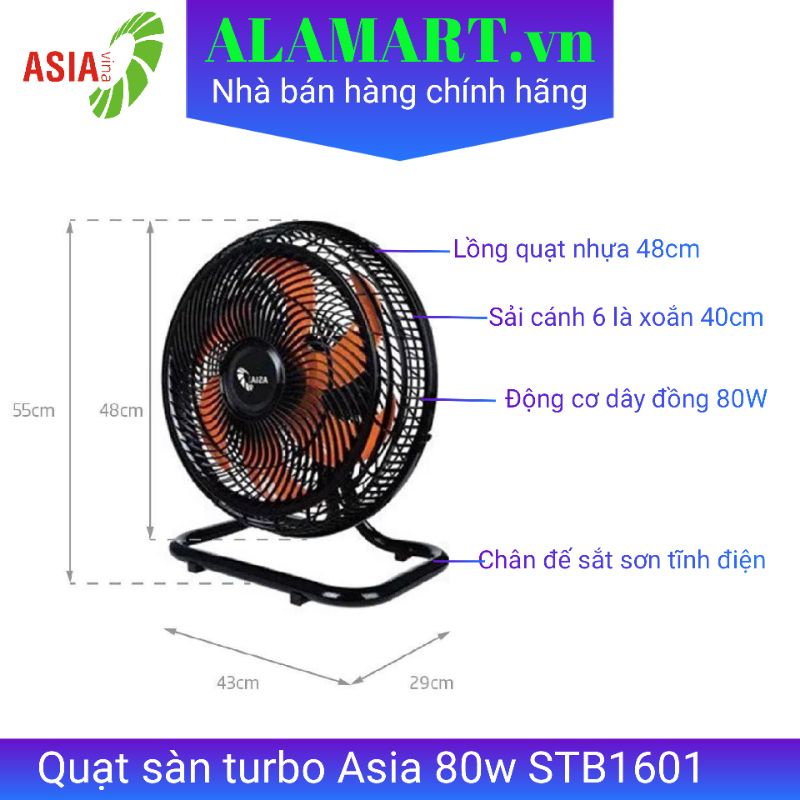 Quạt sàn turbo Asia STB1601 Chinghai FF918 Lifan S-18CN Lifan S-20CN