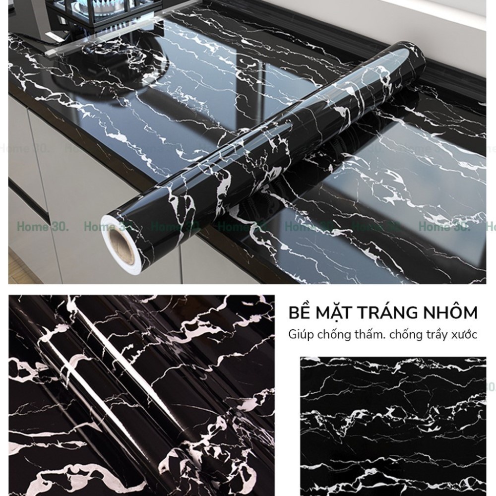 Decal dán bếp giả vân đá - Giấy dán tường bàn học 3D chịu nhiệt, chống nước, chống dầu mỡ dễ dàng lau chùi