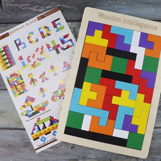 ĐỒ CHƠI GỖ XẾP GẠCH TETRIS MONTESSORI NHIỀU CHI TIẾT CHO BÉ