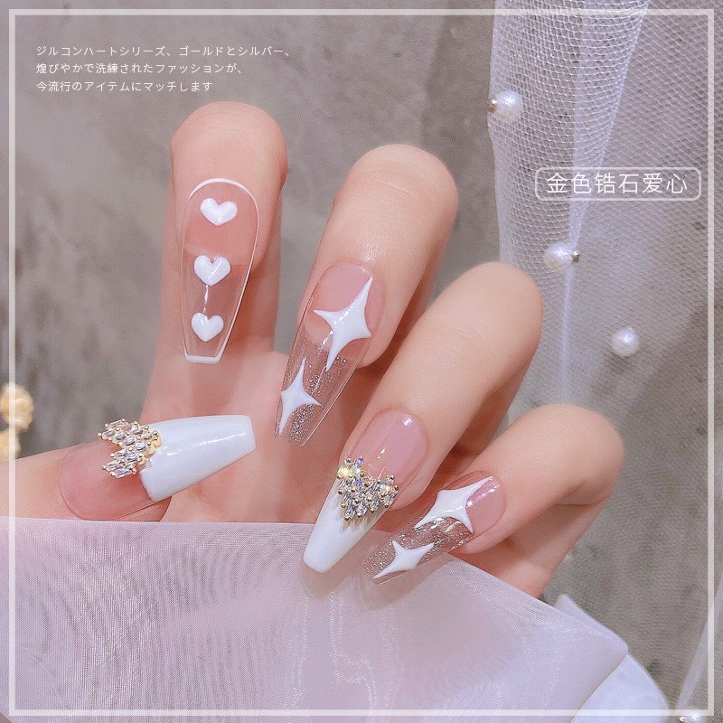 Charm trái tim, charm nail gắn móng đẹp xinh sang chảnh 2022