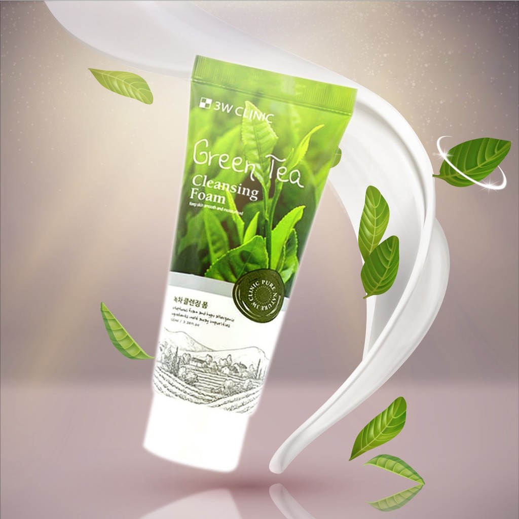 Sữa Rửa Mặt làm sạch và dưỡng da 3w Clinic Green Tea Foam Cleansing 100ml - HAFA BEAUTY