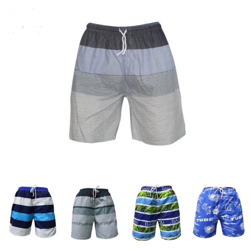 Quần short nam lưng thun sọc ngang, quần mặc nhà, quần sọt biển