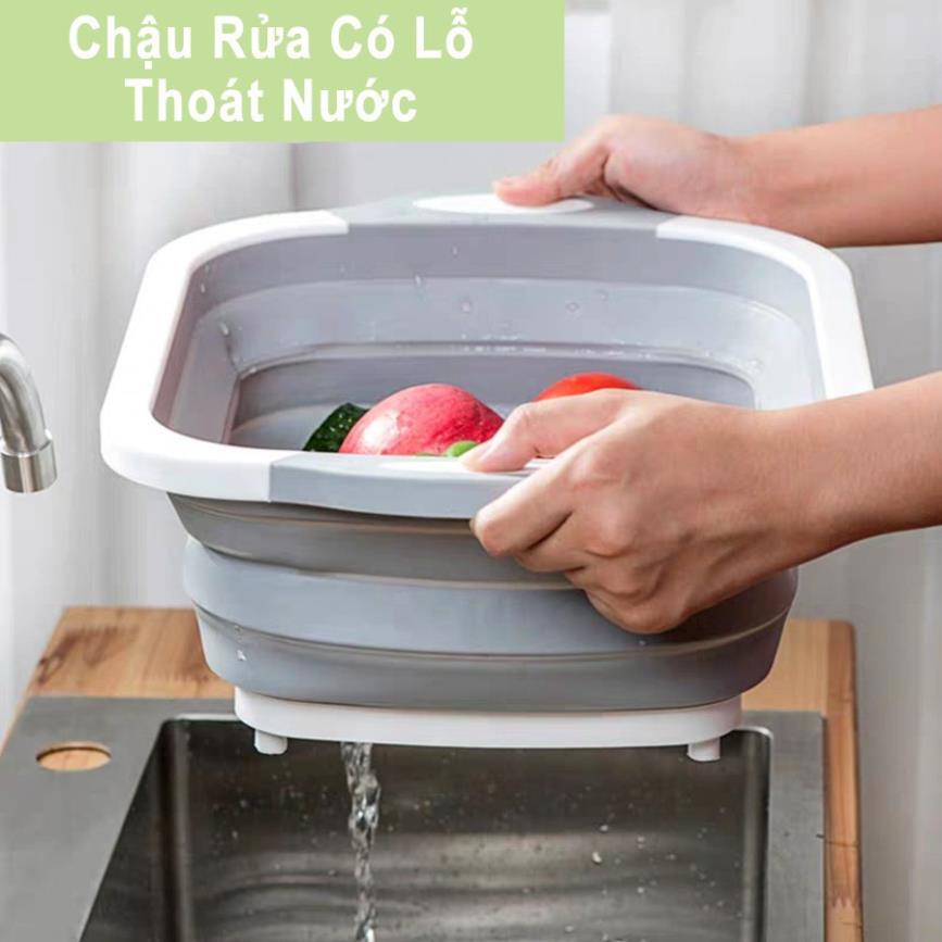 Chậu, thau kiêm thớt đa năng gấp gọn tiện dụng 3 trong 1 kích thước 30 x 40cm GIÁ SỈ