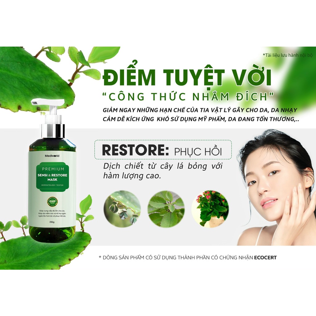 PREMIUM SENSI & RESTORE MASK 250G Mặt nạ “phục hồi”, làm dịu và sạch sâu làn da