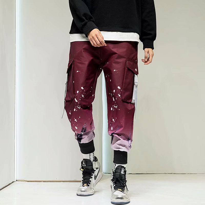 Korean Fashion Plaid Men's Long Pants 2020