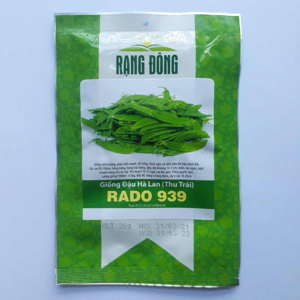 [Seeds] Hạt giống đậu hà lan (trồng lấy  trái) Rado, đóng gói 20gr