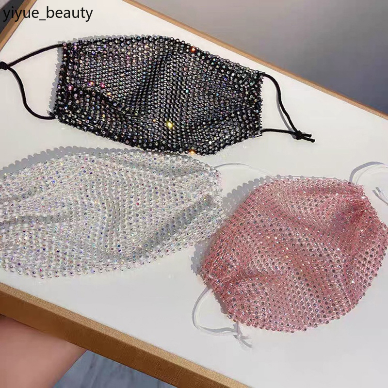 (Hàng Mới Về) Khẩu Trang Đính Đá Lấp Lánh Chống Bụi Có Thể Tái Sử Dụng