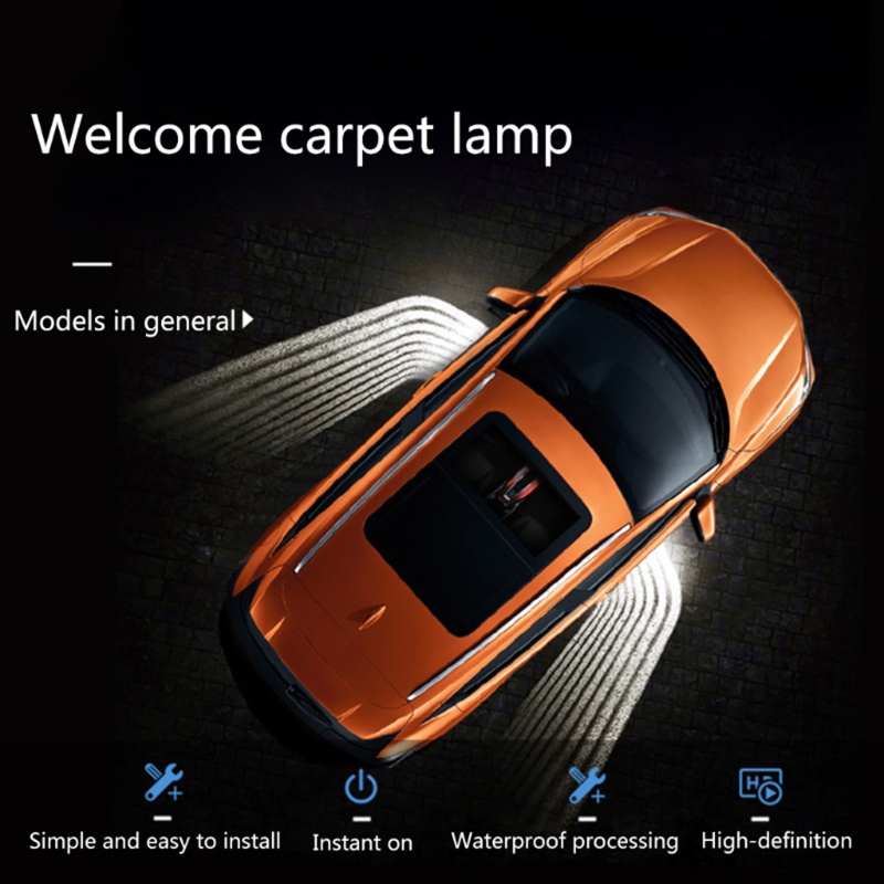 Bộ 2 Đèn LED Chiếu Logo Gắn Cửa Xe Hơi Chống Va Chạm Hình Đôi Cánh Thiên Thần