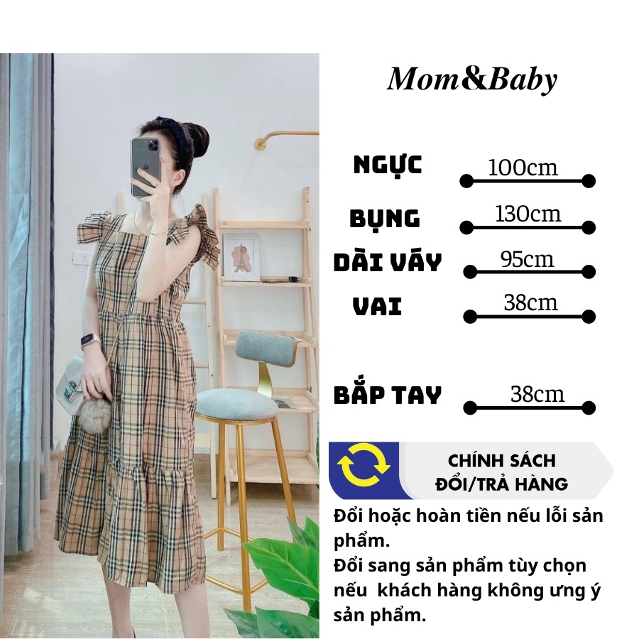 Váy bầu thời trang thiết kế M311 chất đũi hàn freesize từ 45 đến 70kg
