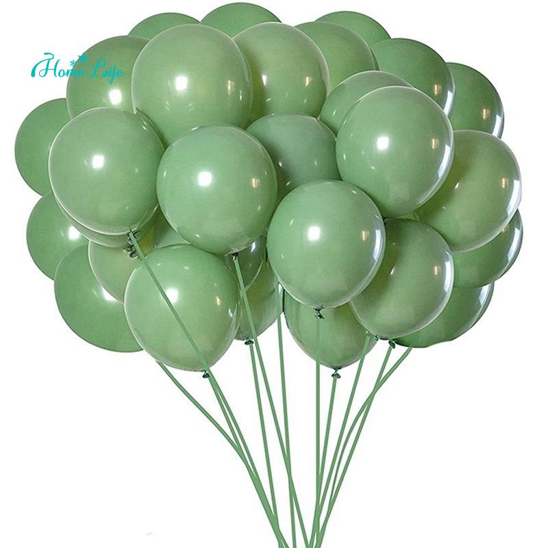 Set 100 bong bóng cao su 12 inch màu xanh lá cây ô liu dùng để trang trí tiệc cưới/sinh nhật