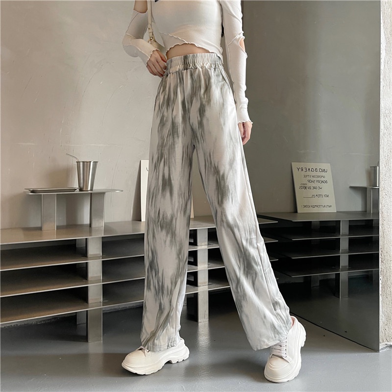 Quần dài nữ ống rộng lưng cao thời trang phong cách Hàn Quốc