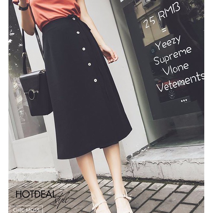 ❣️FREESHIP❣️Chân Váy Chữ A Phối Nút Anie