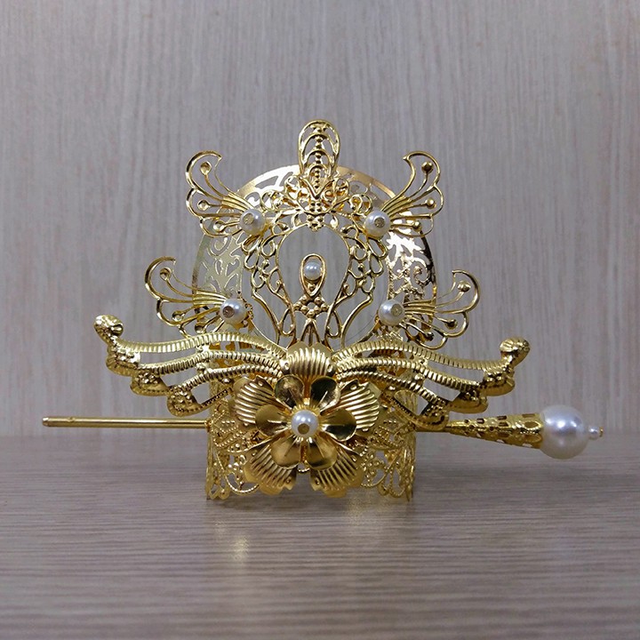 Kim quan họa tiết hoa kêt hợp cánh chim cách điệu cosplay nhân vật cổ trang