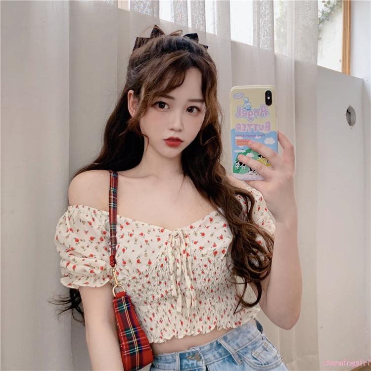 Áo Thun Nữ Tay Ngắn Cổ Chữ V In Hoa Thời Trang