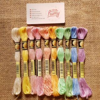 Set chỉ thêu loại đẹp tông màu pastel